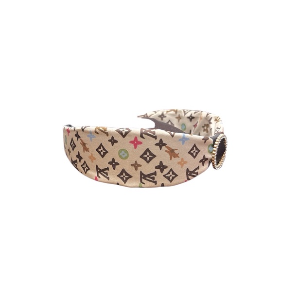 Ladies LV Headband beige with Circular Rhinestones in middle NWOT - Picture 3 of 4